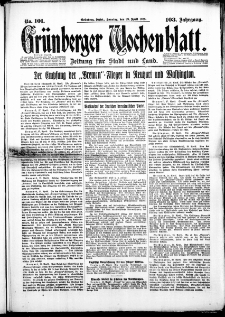 Grünberger Wochenblatt: Zeitung für Stadt und Land, No. 101. (29. April 1928)