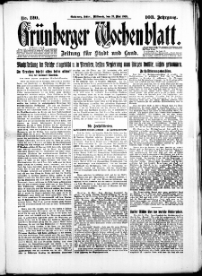 Grünberger Wochenblatt: Zeitung für Stadt und Land, No. 120. (23. Mai 1928)