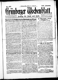 Grünberger Wochenblatt: Zeitung für Stadt und Land, No. 127. (1. Juni 1928)