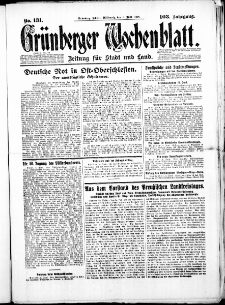 Grünberger Wochenblatt: Zeitung für Stadt und Land, No. 131. (6. Juni 1928)