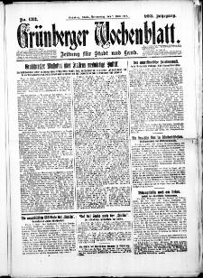 Grünberger Wochenblatt: Zeitung für Stadt und Land, No. 132. (7. Juni 1928)
