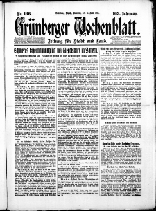 Grünberger Wochenblatt: Zeitung für Stadt und Land, No. 136. (12. Juni 1928)