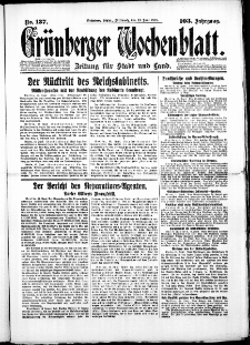 Grünberger Wochenblatt: Zeitung für Stadt und Land, No. 137. (13. Juni 1928)