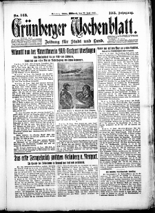 Grünberger Wochenblatt: Zeitung für Stadt und Land, No. 143. (20. Juni 1928)