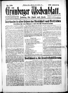 Grünberger Wochenblatt: Zeitung für Stadt und Land, No. 148. (26. Juni 1928)