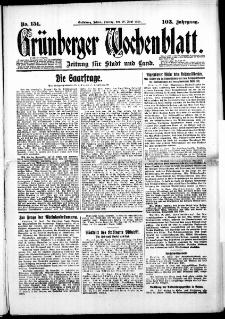 Grünberger Wochenblatt: Zeitung für Stadt und Land, No. 151. (29. Juni 1928)