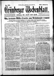 Grünberger Wochenblatt: Zeitung für Stadt und Land, No. 152. (30. Juni 1928)
