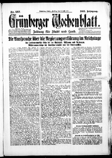 Grünberger Wochenblatt: Zeitung für Stadt und Land, No. 157. (6. Juli 1928)