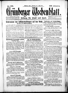 Grünberger Wochenblatt: Zeitung für Stadt und Land, No. 159. (8. Juli 1928)