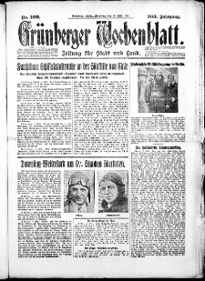 Grünberger Wochenblatt: Zeitung für Stadt und Land, No. 160. (10. Juli 1928)