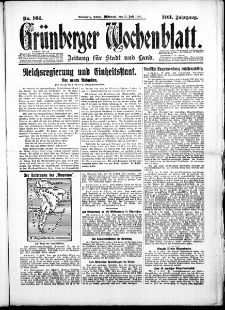 Grünberger Wochenblatt: Zeitung für Stadt und Land, No. 161. (11. Juli 1928)