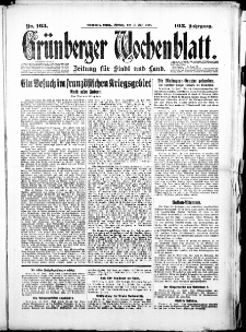 Grünberger Wochenblatt: Zeitung für Stadt und Land, No. 163. (13. Juli 1928)