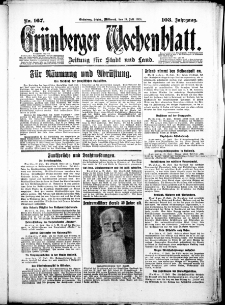 Grünberger Wochenblatt: Zeitung für Stadt und Land, No. 167. (18. Juli 1928)