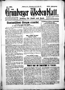 Grünberger Wochenblatt: Zeitung für Stadt und Land, No. 168. (19. Juli 1928)