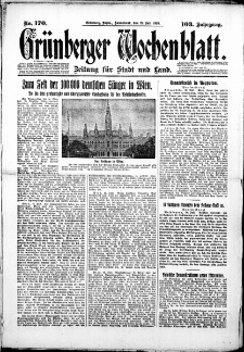 Grünberger Wochenblatt: Zeitung für Stadt und Land, No. 170. (21. Juli 1928)