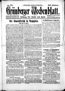 Grünberger Wochenblatt: Zeitung für Stadt und Land, No. 171. (22. Juli 1928)