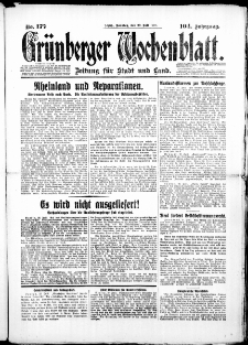 Grünberger Wochenblatt: Zeitung für Stadt und Land, No. 177. (29. Juli 1928)