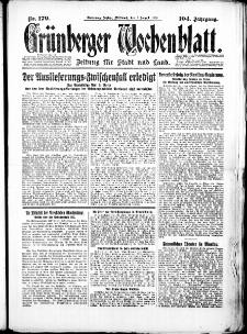 Grünberger Wochenblatt: Zeitung für Stadt und Land, No. 179. (1. August 1928)