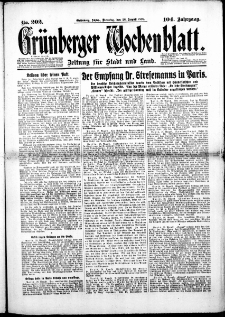 Grünberger Wochenblatt: Zeitung für Stadt und Land, No. 202. (28. August 1928)