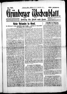 Grünberger Wochenblatt: Zeitung für Stadt und Land, No. 215. (12. September 1928)