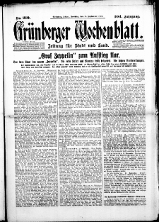 Grünberger Wochenblatt: Zeitung für Stadt und Land, No. 219. (16. September 1928)
