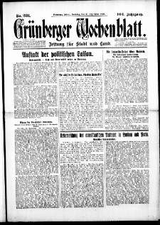 Grünberger Wochenblatt: Zeitung für Stadt und Land, No. 231. (30. September 1928)