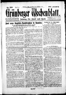 Grünberger Wochenblatt: Zeitung für Stadt und Land, No. 232. (1. Oktober 1928)