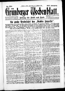 Grünberger Wochenblatt: Zeitung für Stadt und Land, No. 234. (4. Oktober 1928)