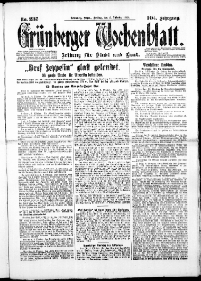 Grünberger Wochenblatt: Zeitung für Stadt und Land, No. 235. (5. Oktober 1928)