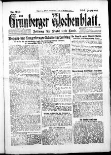Grünberger Wochenblatt: Zeitung für Stadt und Land, No. 236. (6. Oktober 1928)