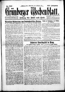 Grünberger Wochenblatt: Zeitung für Stadt und Land, No. 240. (11. Oktober 1928)