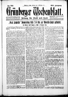 Grünberger Wochenblatt: Zeitung für Stadt und Land, No. 241. (12. Oktober 1928)