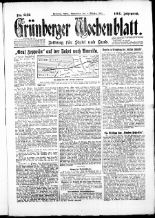 Grünberger Wochenblatt: Zeitung für Stadt und Land, No. 242. (13. Oktober 1928)