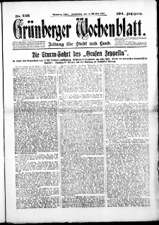 Grünberger Wochenblatt: Zeitung für Stadt und Land, No. 246. (18. Oktober 1928)