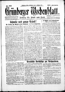 Grünberger Wochenblatt: Zeitung für Stadt und Land, No. 251. (24. Oktober 1928)