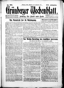 Grünberger Wochenblatt: Zeitung für Stadt und Land, No. 291. (11. Dezember 1928)