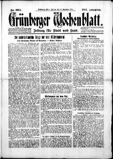 Grünberger Wochenblatt: Zeitung für Stadt und Land, No. 294. (14. Dezember 1928)