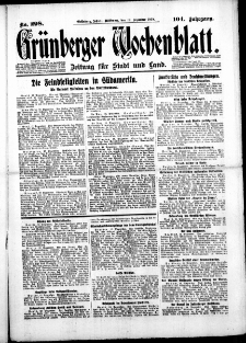 Grünberger Wochenblatt: Zeitung für Stadt und Land, No. 298. (19. Dezember 1928)