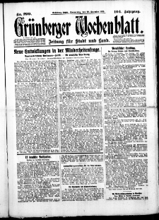 Grünberger Wochenblatt: Zeitung für Stadt und Land, No. 299. (20. Dezember 1928)