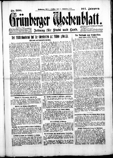 Grünberger Wochenblatt: Zeitung für Stadt und Land, No. 300. (21. Dezember 1928)