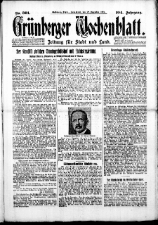 Grünberger Wochenblatt: Zeitung für Stadt und Land, No. 301. (22. Dezember 1928)
