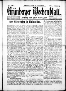 Grünberger Wochenblatt: Zeitung für Stadt und Land, No. 304. (28. Dezember 1928)