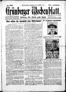 Grünberger Wochenblatt: Zeitung für Stadt und Land, No. 305. (29. Dezember 1928)
