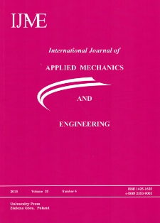 International Journal of Applied Mechanics and Engineering (IJAME), volume 20, number 4 (2015) - spis treści