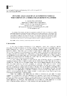 Dynamic axle load of an automotive vehicle when driven on a mobile measurement platform