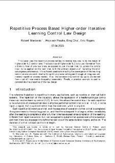 Repetitive Process Based Higher-order Iterative Learning Control Law Design