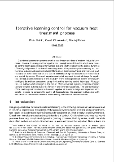 Iterative learning control for vacuum heat treatment process