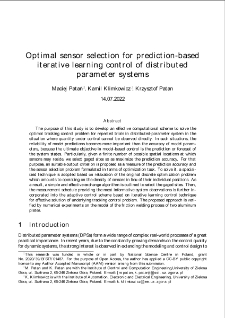 Optimal sensor selection for prediction-based iterative learning control of distributed parameter systems