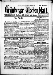 Grünberger Wochenblatt: Zeitung für Stadt und Land, No. 3. (5. Januar 1931)