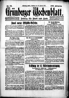 Grünberger Wochenblatt: Zeitung für Stadt und Land, No. 16. (20. Januar 1931)